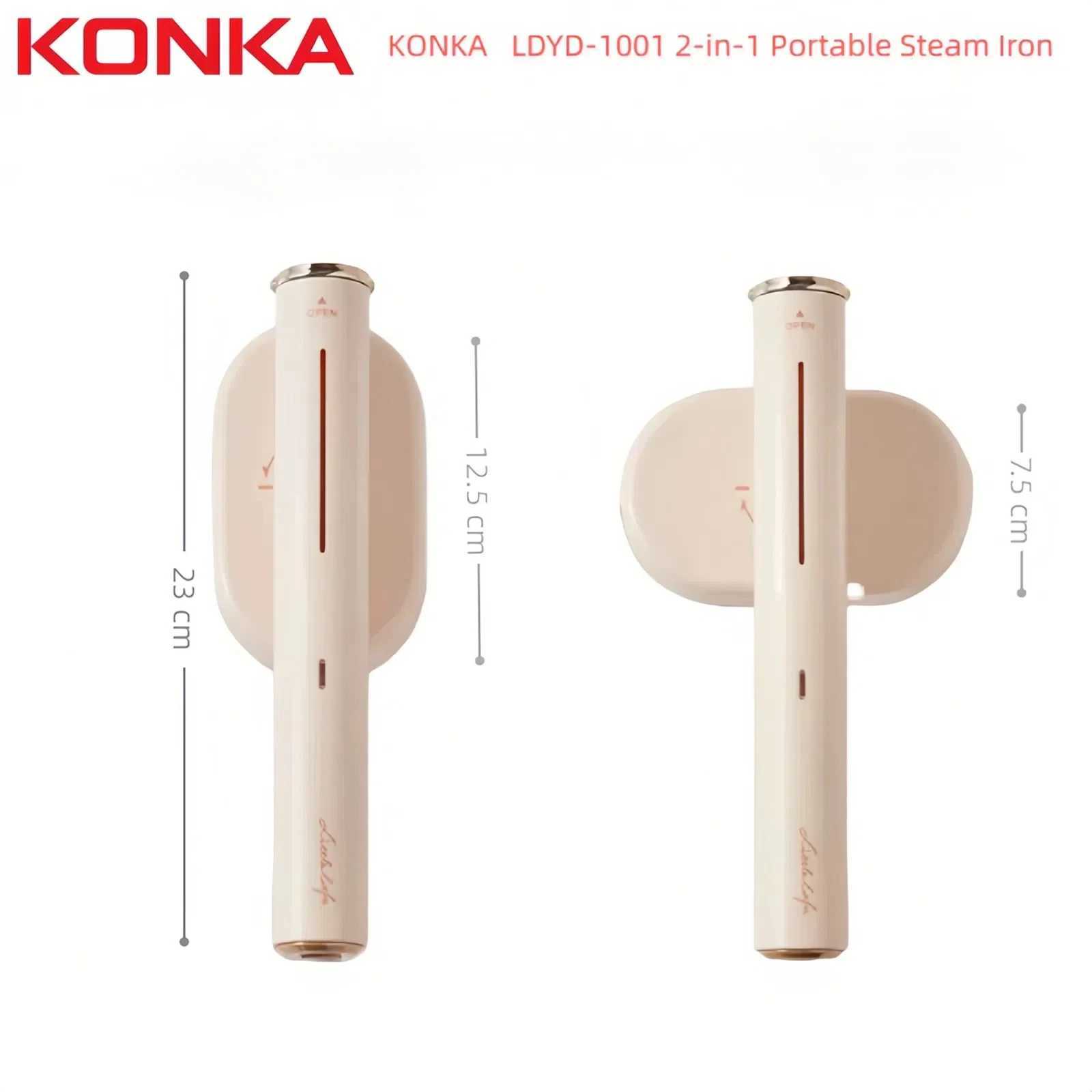 KONKA LDYD-1001 Steam Iron 1200W with Adjustable 90 Rotating Aluminum Panel Dry/Wet Ironing Fast Heating Portable Home Trave C251106