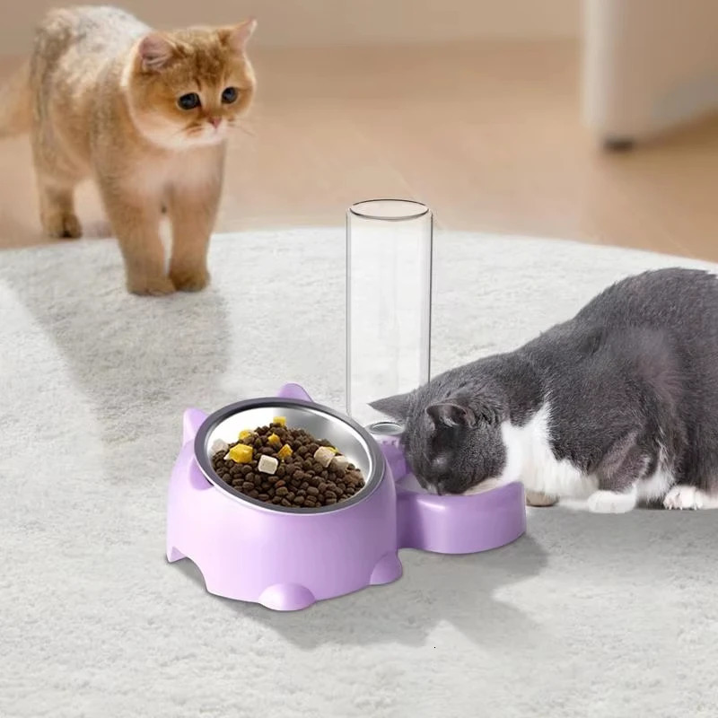 Pet Drinking Bowl Thickened Large Tilt Drinking Bowl Cat Neck Protector Cat Accessories Water Dispenser 250403