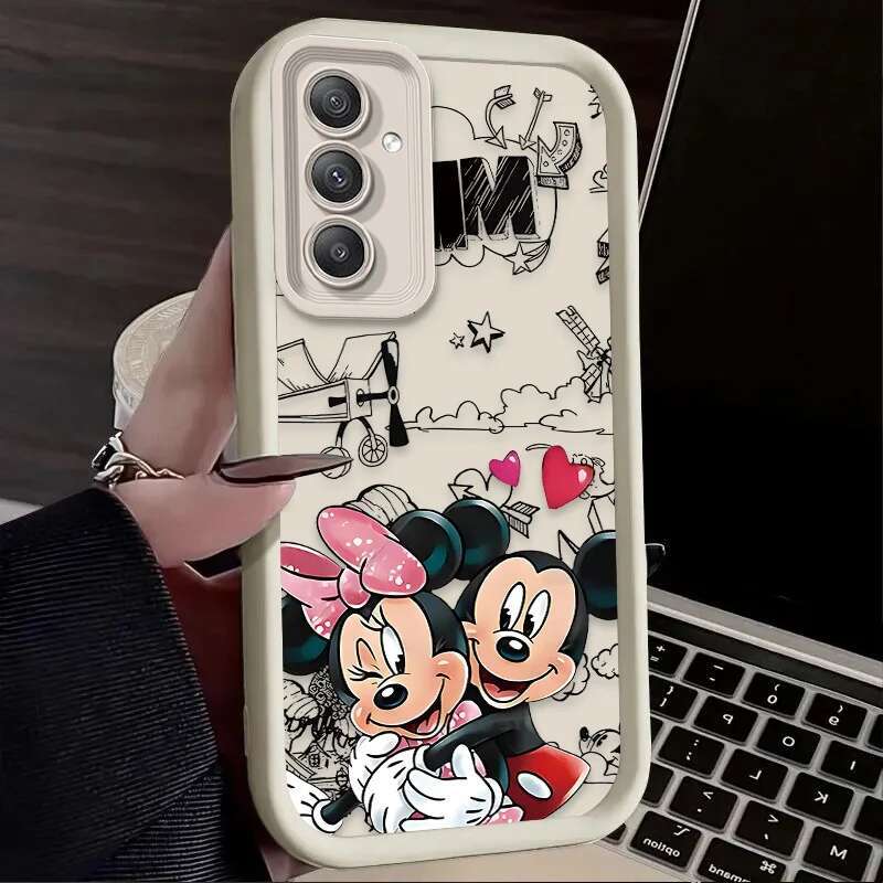 Minnie Mouse Silicone Phone Case for Samsung Galaxy S24 Ultra S23 S22 S21 Plus FE A54 A34 A14 A73 A53 A33 5G