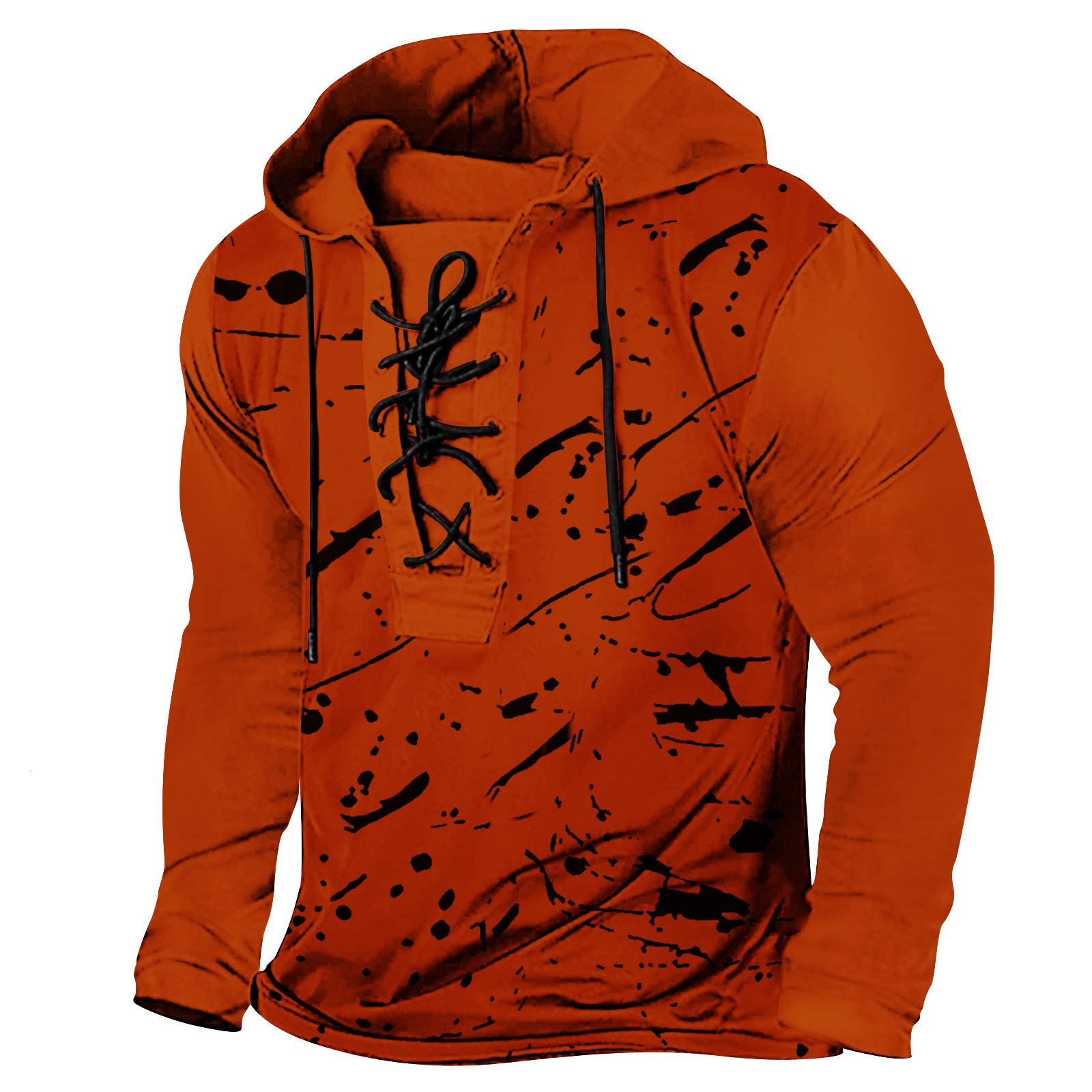 2025 New Spring Mens Wear Mens Tether Printed Hoodie Large Size Hoodie Long Sleeve T-shirt