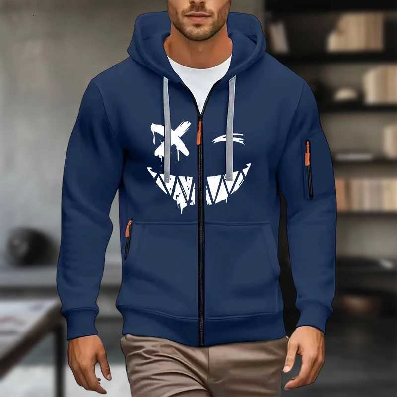 Mens hoodies sweatshirts spring and autumn casual solid-color printed zipper hoodies sportswear long-sleeved hoodies sweat W251106