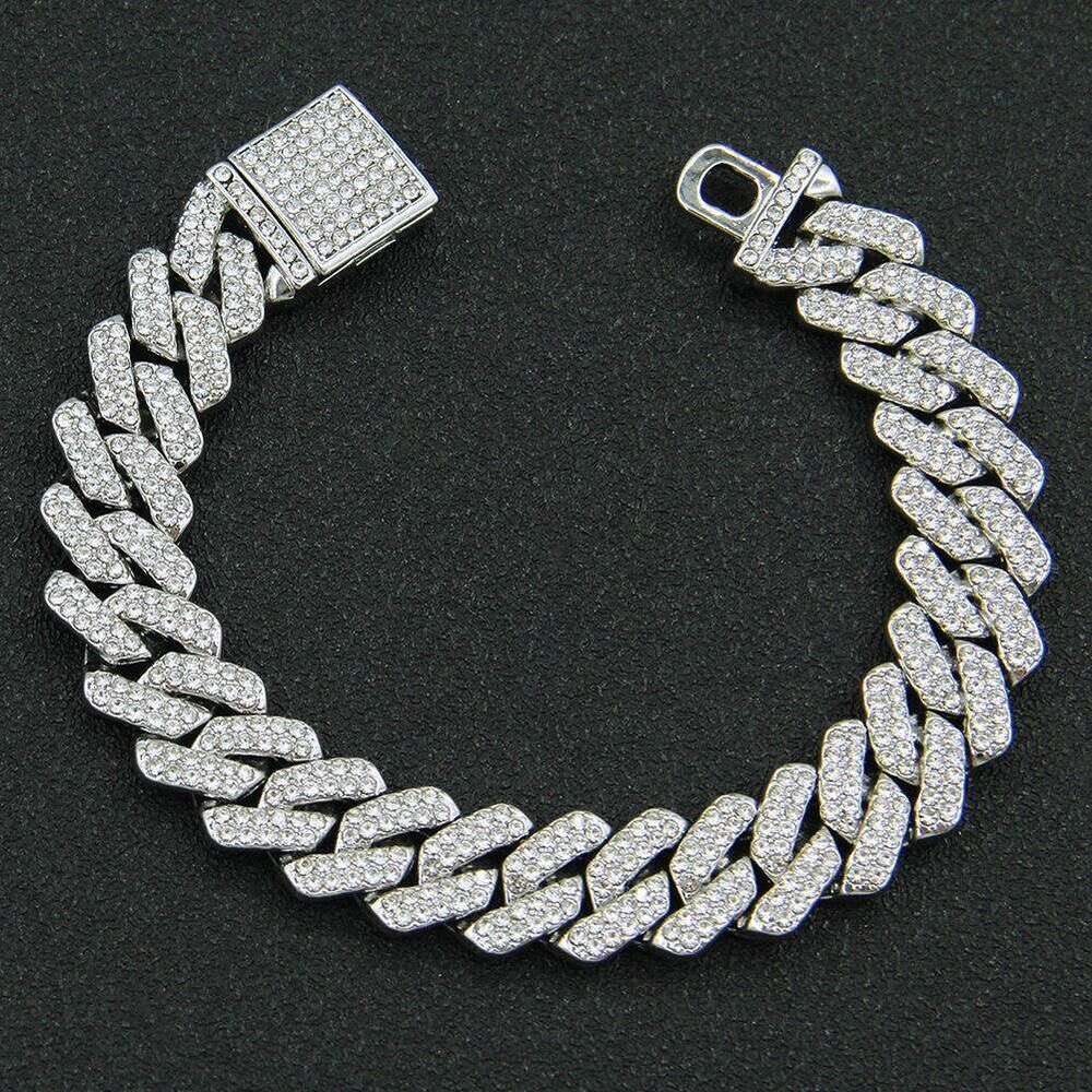 Factory Various Styles Dia Moissanite Crystal Zirconia Cuban k Chain Necklace Hip Hop Bracelet