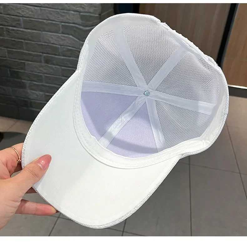 Womens Baseball Cap Summer Thin Section Sun-shading Duck Tongue Cap Breathable Applique Beading Lace Rebound Hat Mesh Hat L251105