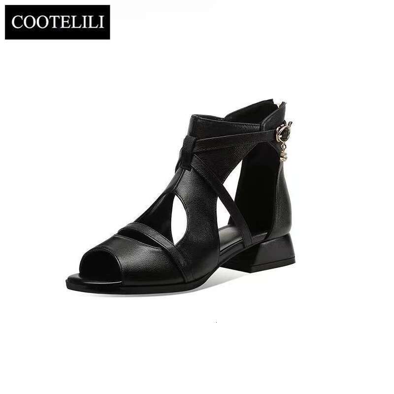 2025 Summer New Women's Lace up Beach Designer Fashion Zipper Flat Shoes Women's Wedge Sandals