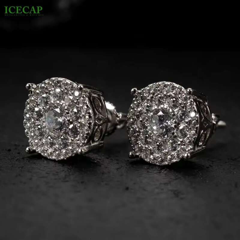 Icecap Fine Jewelry Earrings Wholesale Bulk Designer 925 Sterling Silver Earrings VVS Moissanite Diamond Earrings for Women