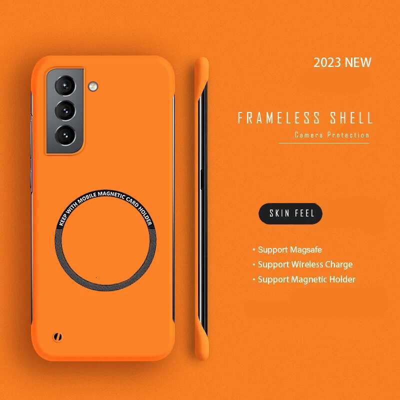 Hard PC Frameless Magnetic Phone Case For Samsung Galaxy S23 S22 S21 S20 FE Plus NOTE 20 S24 Ultra Magsafe Matte Thin Cover