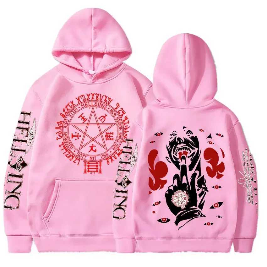 Anime Hellsing Hoodies Manga Print Hooded Men Women Clothes Harajuku Streetwear Hip Hop Unisex Sweatshirt Comfortable Pullover W251106