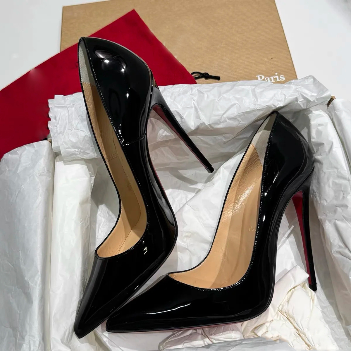 Designer High Heels Women Pumps Sandals Luxury Woman Shoes Peep Toes Shiny BottomShoes 6cm 8cm 10cm Stiletto Genuine Leather Black with Box Dust Bag