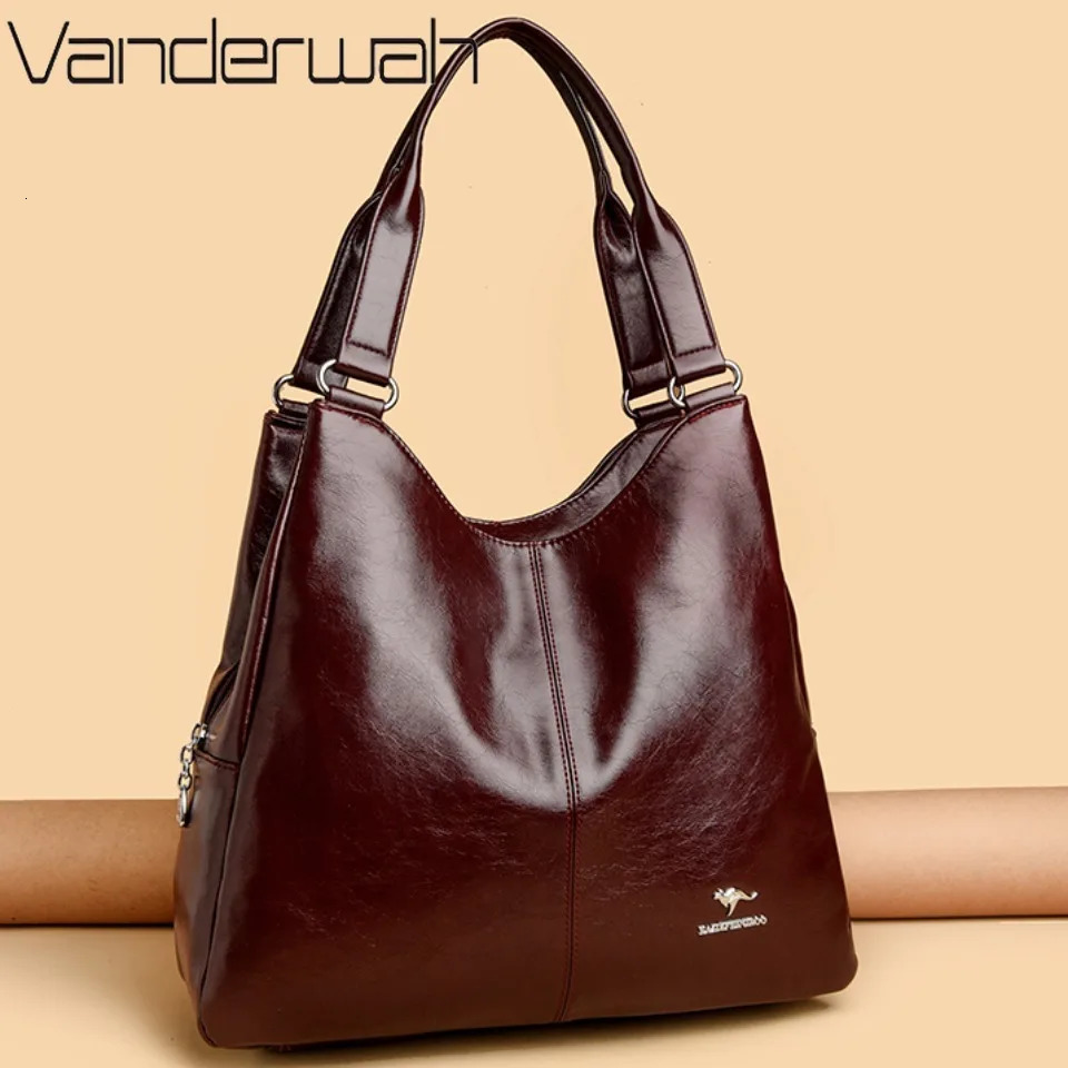 Three layer handbag womens bag mother shoulder highquality soft Pu leather 250401