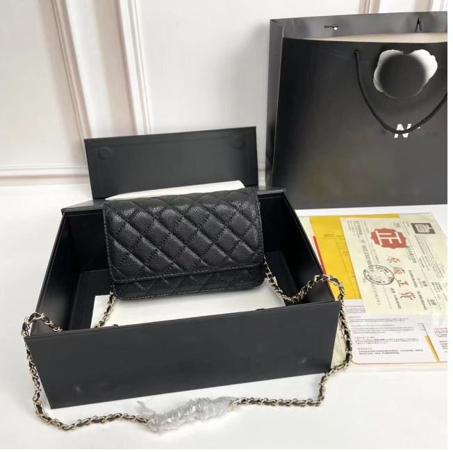 Top famous brand bags Fashion Shoulder Bas handbag Plaid purse Double letter solid buckle Sheepskin caviar pattern Womens luxury Evening Bags 01