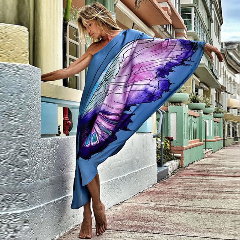 2025 Womens New Dress Sexy Beach Vacation Print Loose and Oversized Long Skirt