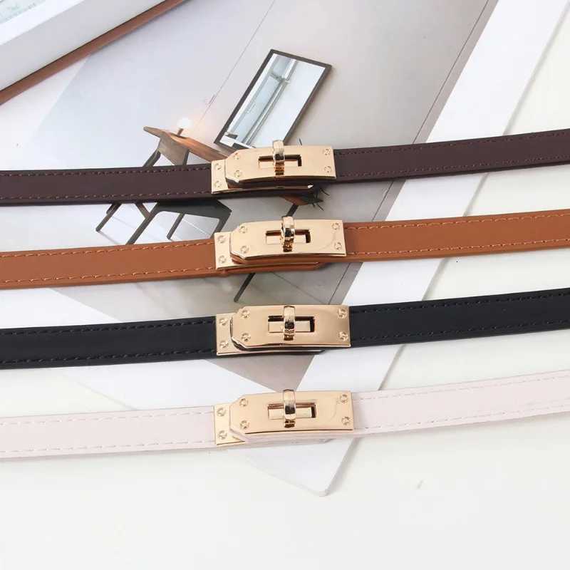 2025 Womens Adjustable Thin Belt - Korean Style Slim Waist Strap for Dresses Coats Fashion Buckle Lock Delicate BeltXJ251106