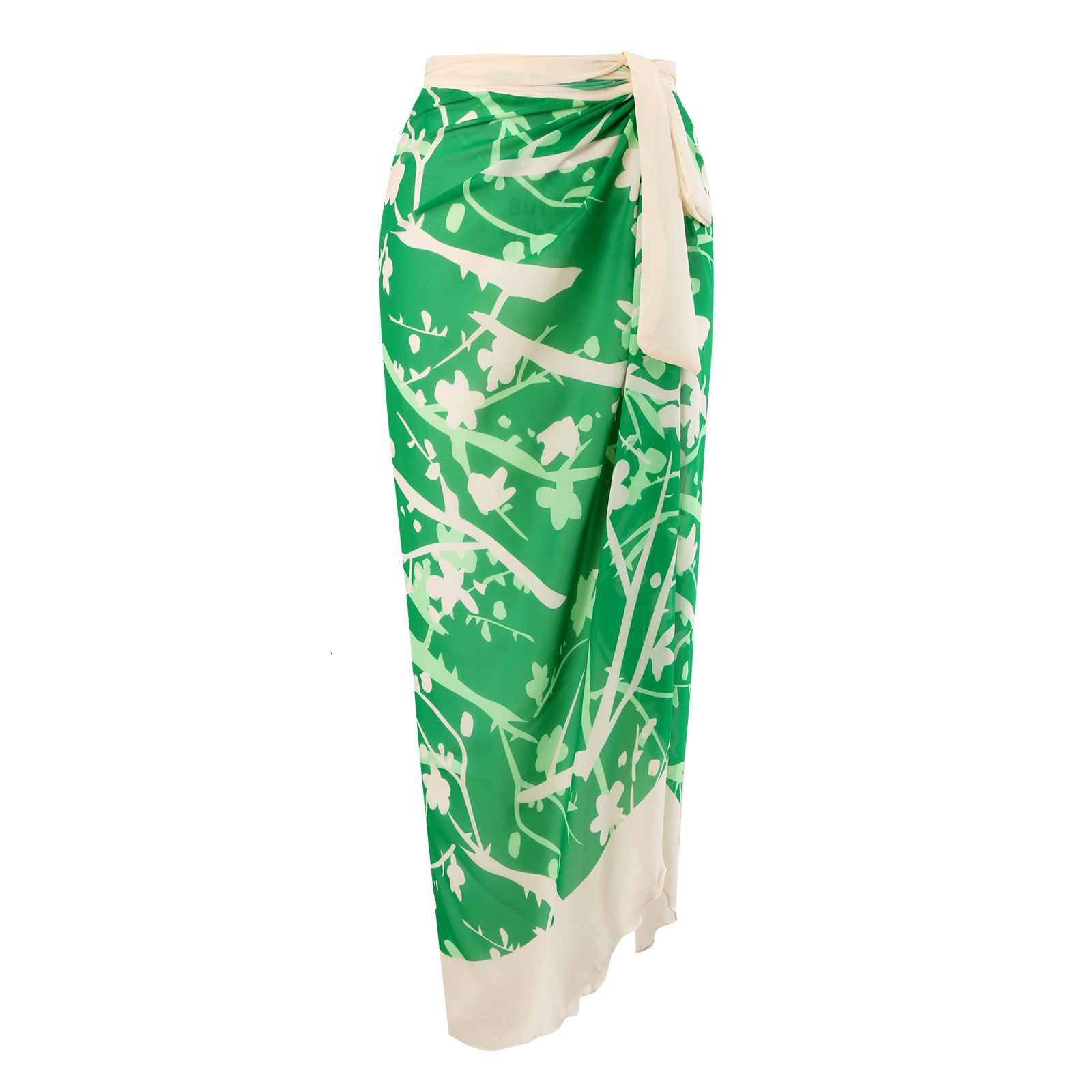 New one-piece swimsuit for women, conservative coverage, slimming effect, floral decoration, mesh wrapped skirt set, swimming suit