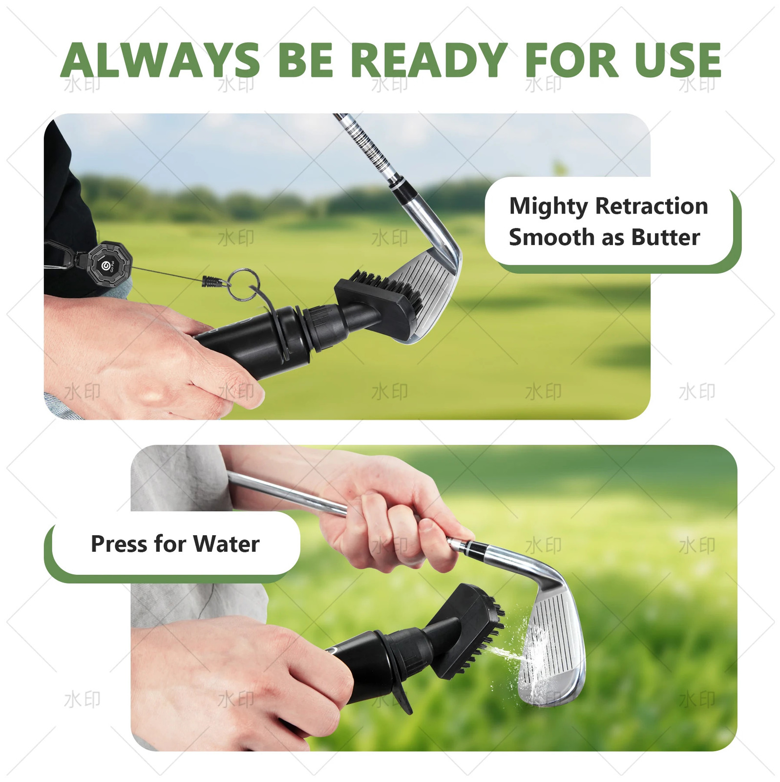 Golf Clean Brush Portable Club Groove With Push Type Water Bottle Clubs Cleaning Accessories 251106