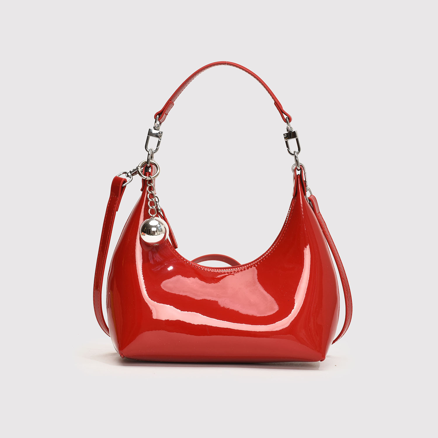 2025S Designer Women S Bag Niche Design Lacquered Underarm New Trendy Shoulder Bag With Bright Face Crossbody Commuter Dumplings For Women