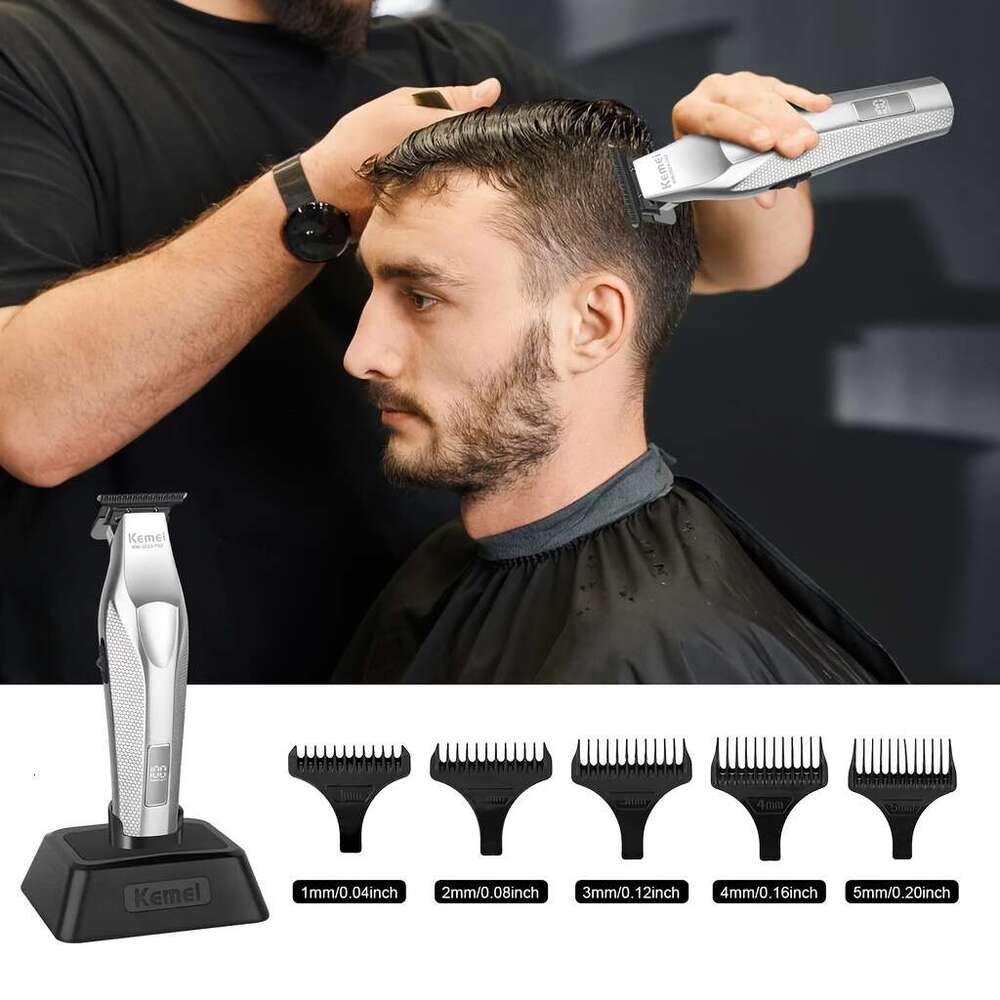 Kemei Km-3023-702 Metal Shaping Clipper, Cordless Hair Clipper Professional USB Base Charging, Exclusive Barbers., Clippers For Barbers, Kit Full Prof