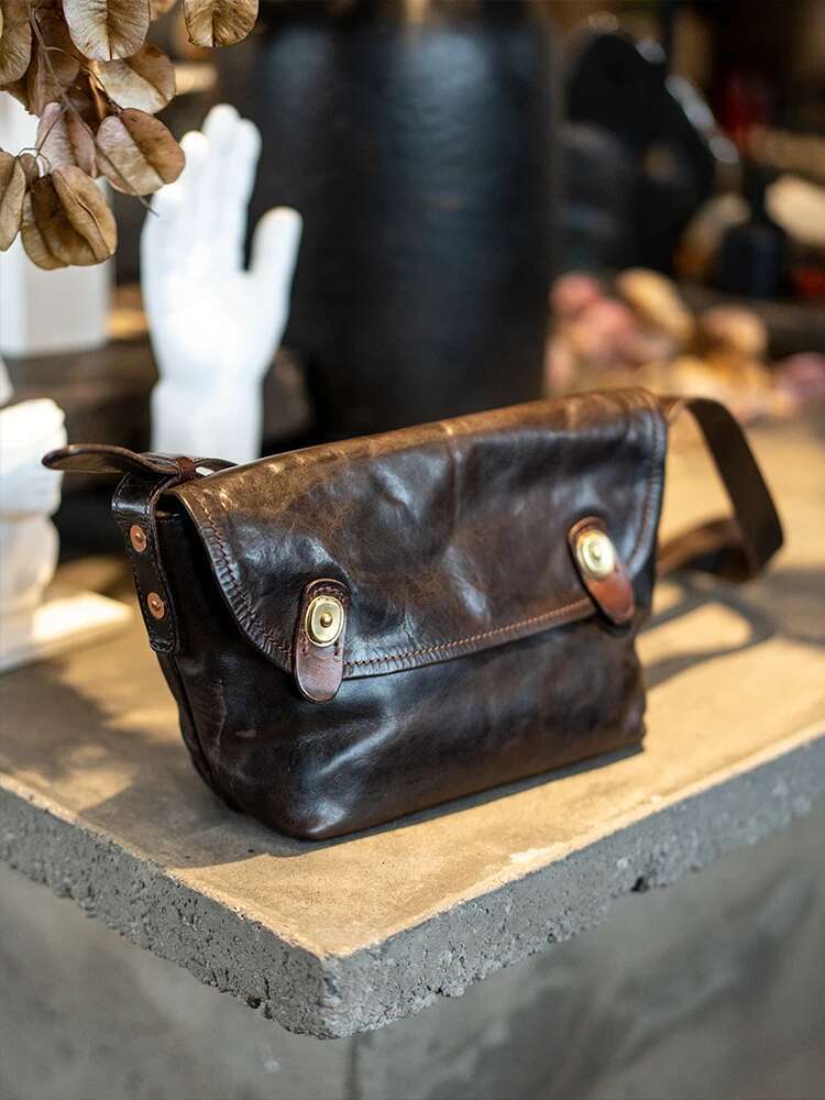 PNDME Outdoor Daily Work High Quality Cow Men Messenger Casual Vintage Handmade Genuine Leather Shoulder Bag