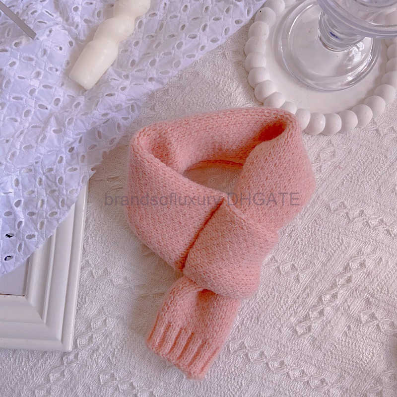 Ins Pink Pet Autumn/Winter Warm Knitted Scarf for Large Medium and Small Dogs Cats and Dogs Knitted Scarf