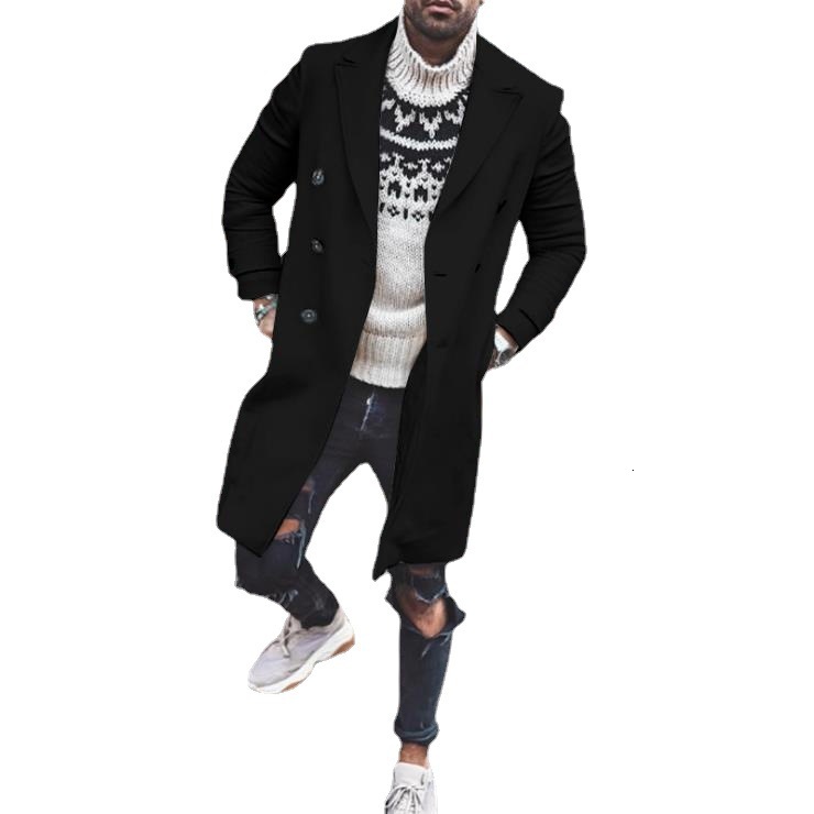 Autumn and winter new woolen coat mens woolen windbreaker mens coat