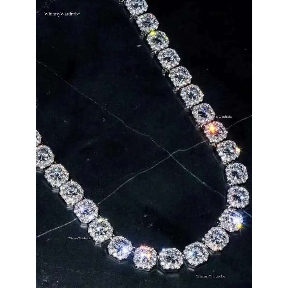 Ice Out Vvs Cuba k S Sier 8mm 12mm large tennis chain Solid back Hip Hop Necklace Moissanite Bracelet Dia Custom