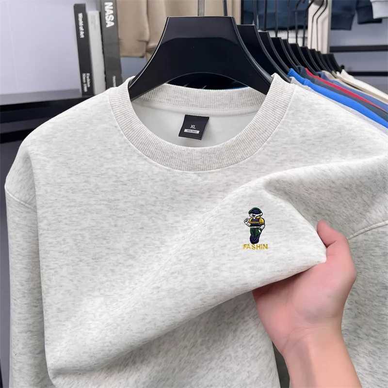 High End Hoodie for Men in Autumn and Winter 2025 with A Pure Cotton Texture and Trendy Embroidery for Interior and Exterior W251106