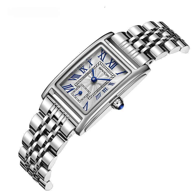 DHwatches Sanda Women's Quartz Watch Square Roman Numerals Leather Strap Youth Fashion Trendy Casual Simple Wristwatch