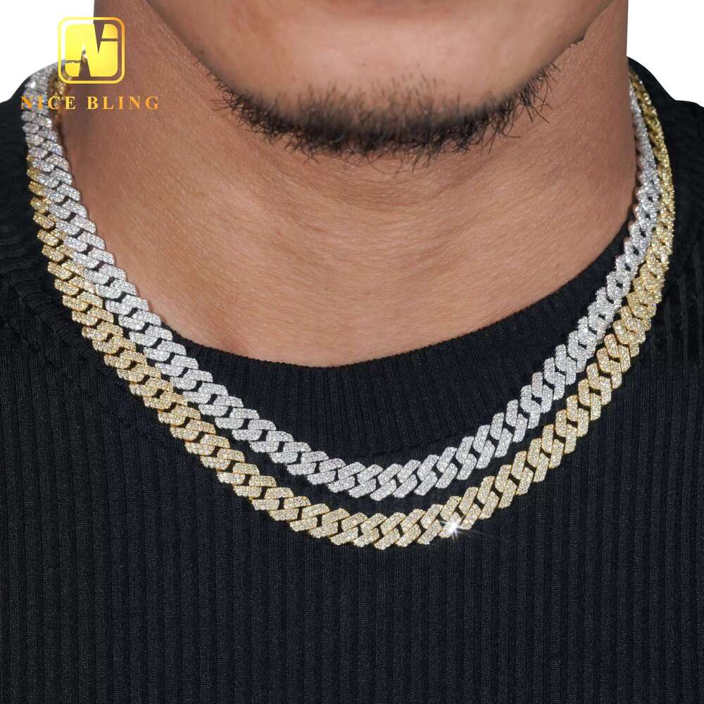 8mm Hip Hop Jewelry Silica Pure Sier Iced Cuban Chain Necklace Bracelet