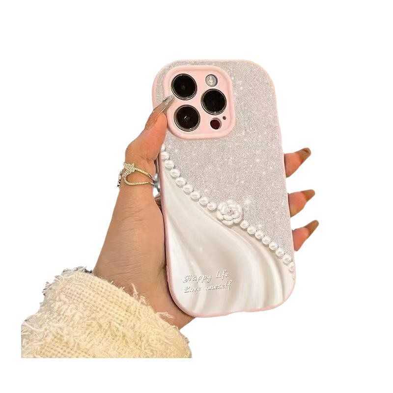 Luxurious Pearl Compatible with 14 Plus 16 Pro Max Phone Case iPhone 15 Shockproof 13 Full Coverage 12 J251202