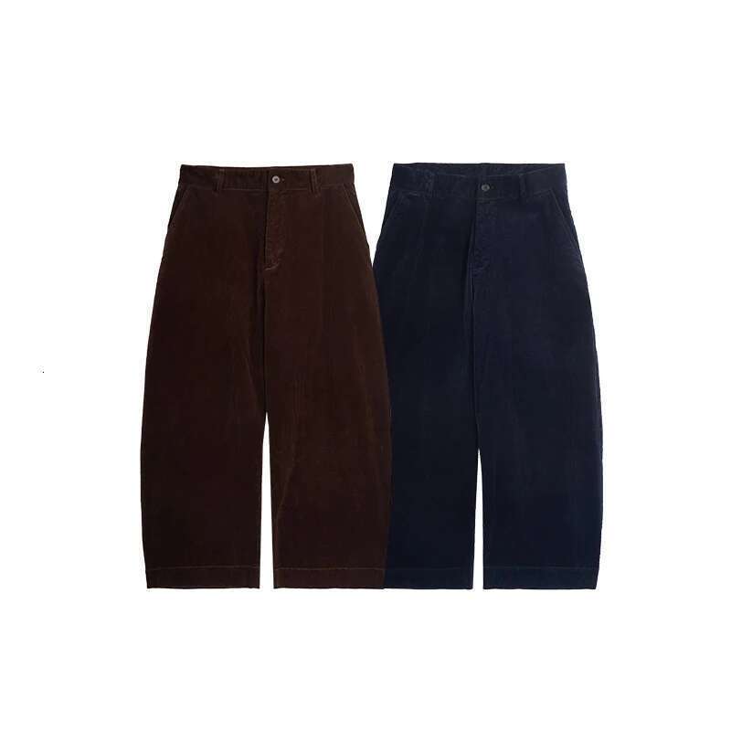 Men's Corduroy Wide-Leg Pants Retro Japanese Cotton Loose Casual Trousers