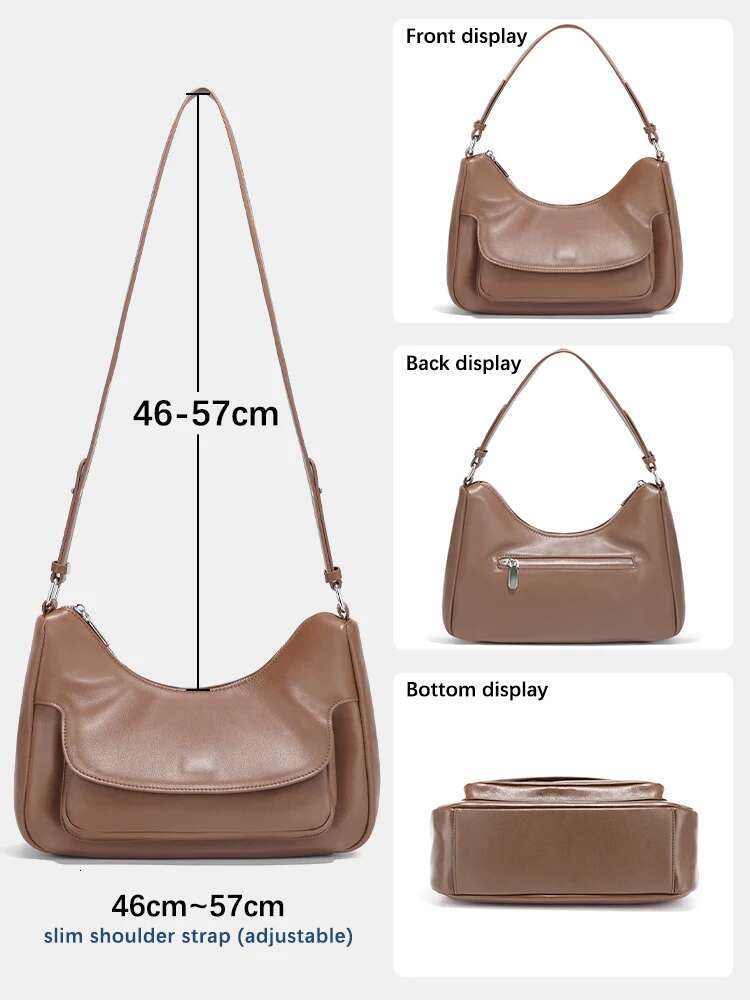 Zency Women's Fashion Hobo 100% Genuine Leather Soft Shoulder Bag Ladies Designer Handbag Crossbody Satchel Large Capacity
