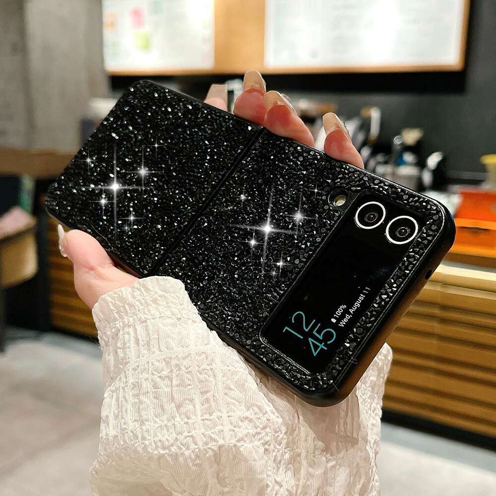 Sparkg Dia Rhies Phone Case For Samsung Galaxy Z Flip 6 5 4 3 5G Ultra Thin Shockproof Protection Soft Cover