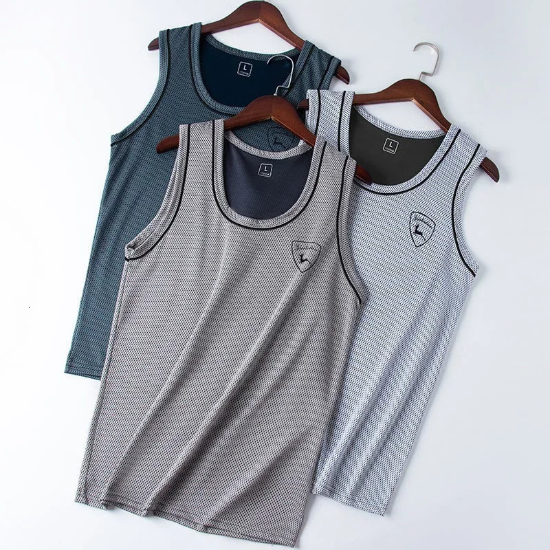 Mens underwear sleeveless vest solid muscle vest underwear O-neck sports T-shirt mens vest bodybuilding vest mens vest 250403