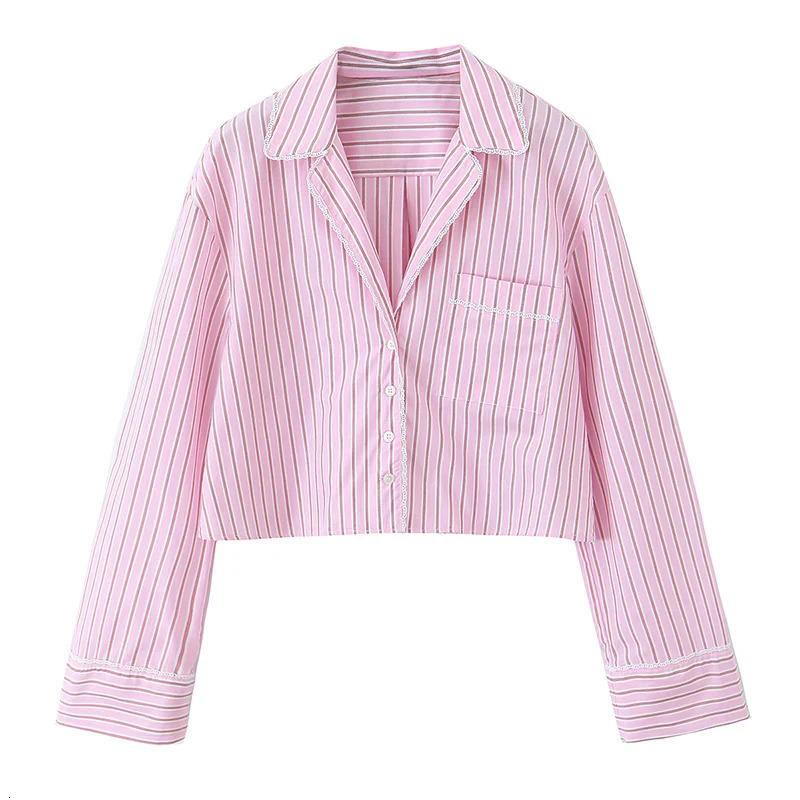 Willshela Womens Fashion 3Piece Pink Striped Shirt and Retro Trousers with Belt Thin Top Femle Chic Pants Set 250403