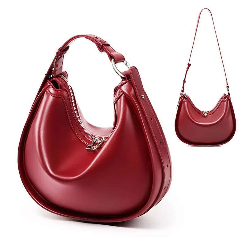 Design Women New Multifunctional Genuine Leather Women's Shoulder Bag High Quality Cowhide Female Half Moon Handbags