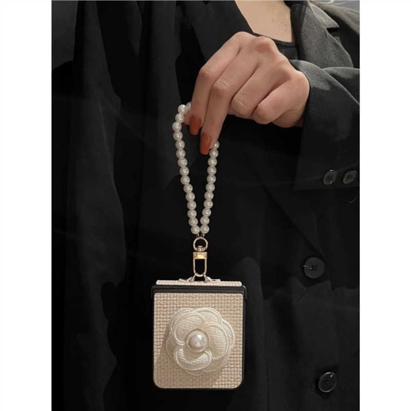 Suitable for Find N3 Flip Foldable SCREEn Phone Case White Woven Leather Handheld N2 Flip J251202