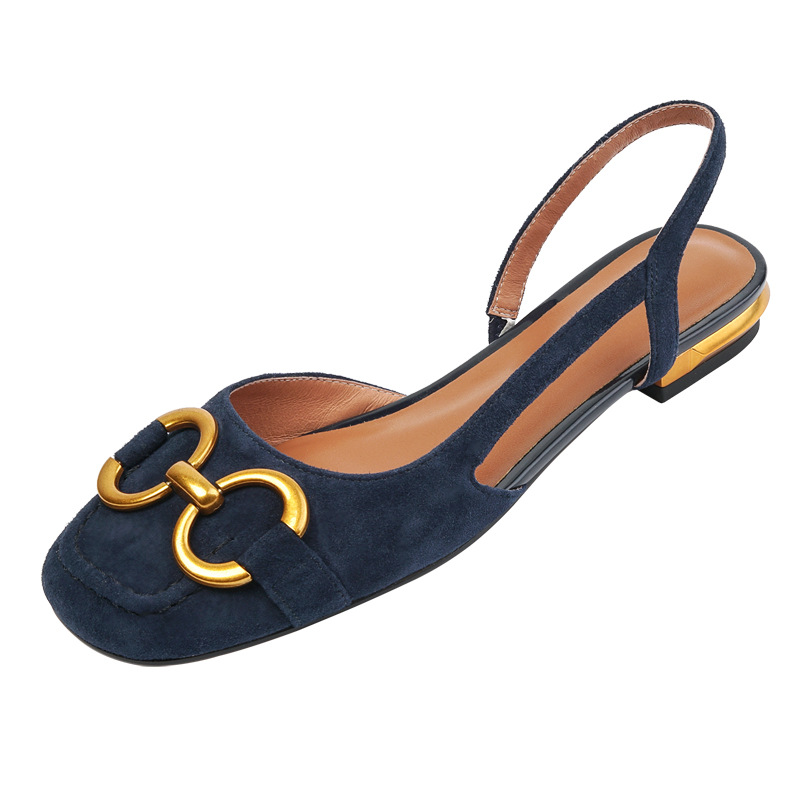 women 2025 new retro high heels fashion elegant temperament thick flat sandals