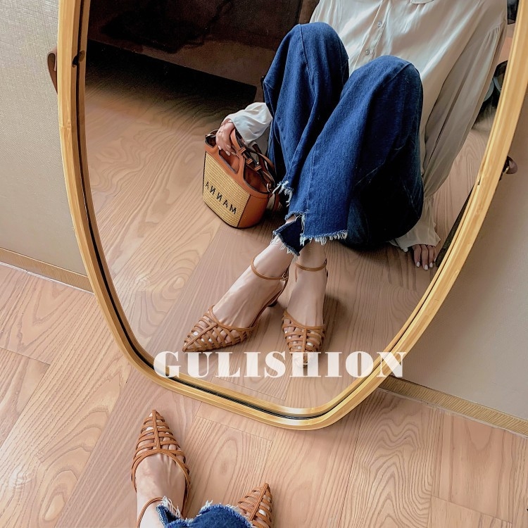 Women new 2025 retro elegant high heels pointed hollow fashion sandals classic simple fashion sandals trend