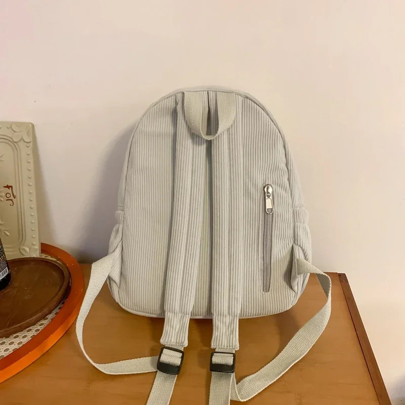 Corduroy Solid Thread Twisted Rope Fashion Backpack Casual Edition High Quality Womens Bag Mochila Mujer 250402