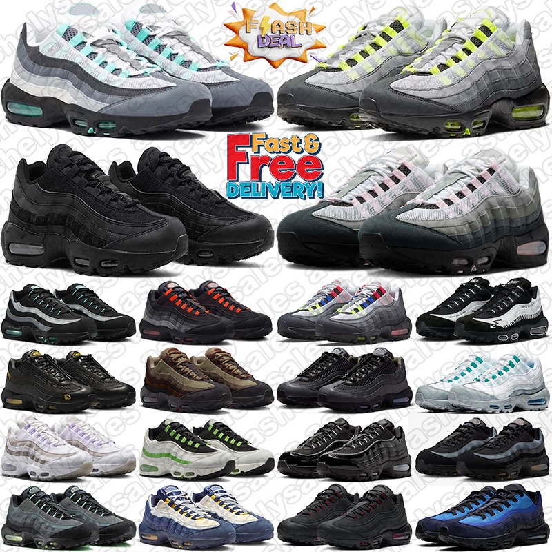 Designer 95 95s Running Shoes Sneakers Men OG Neon Hyper Turquoise Triple Black White Greedy Volt chaussures Womens Mens Trainers Outdoor Sports Sneaker 36-46