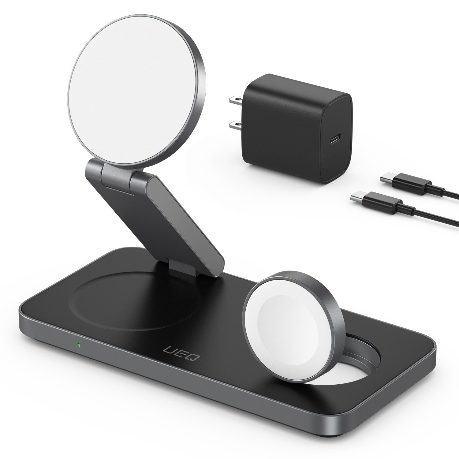 Multi-device Wireless Charger with Magnet: Ideal for Headphones, Smartwatches, Cellphones