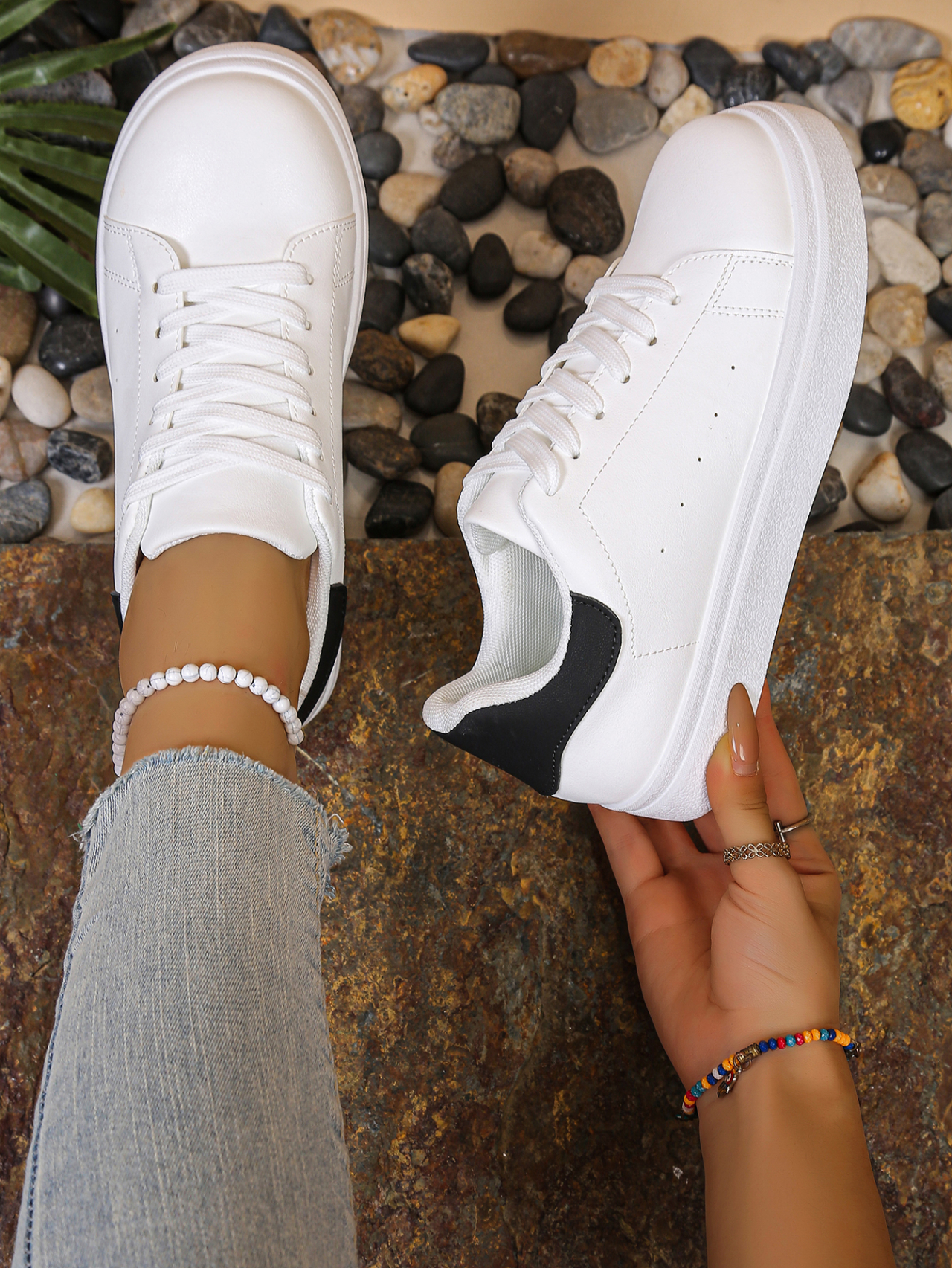 2025 Women Causal Shoes Spring Designer Wedges White Sneakers Platform Tenis Feminino Trainers Female Walking