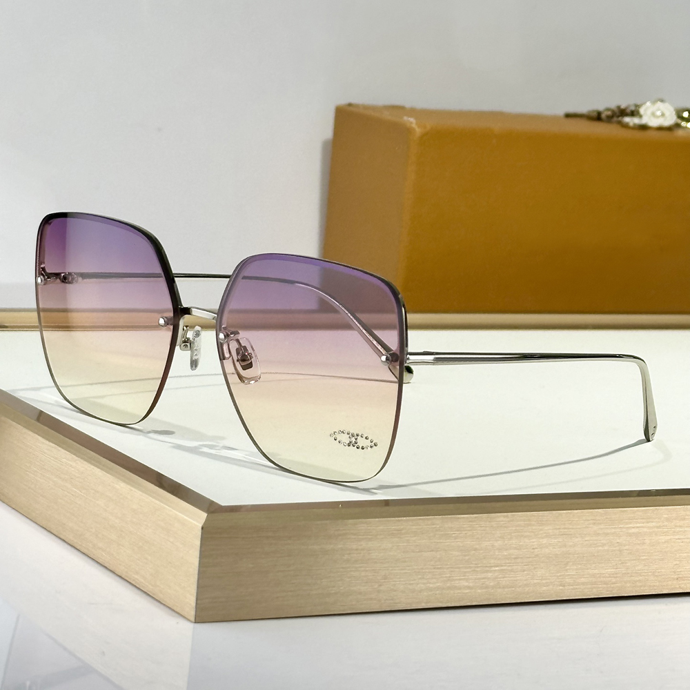 Lunettes de soleil carrées sans bord avec des pierres Gold Rose Ombes ombrés Summer Fashion Sungasses Sunnies Gafas de Sol Sonnenbrille Sun Shade