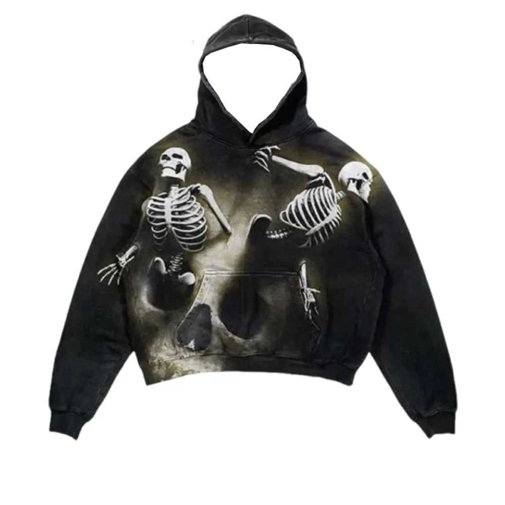 New Trendy mens Hoodie With 3D Skeleton Style Pattern design Novel Long Sleeved Hoodie With Pockets For Daily Wear W251106