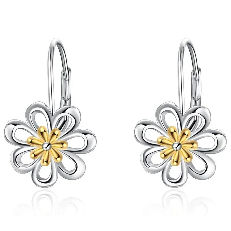 925 pure silver ring earrings female hollow flower n novel fashionable party jewelry 250326