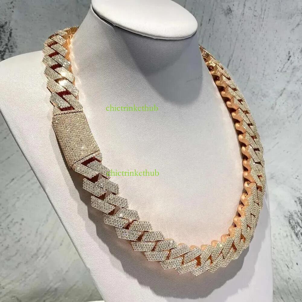 15mm Hip Hop 4 row VVS Moissanite Custom Sparkg Sier Jewelry Ice Out Cuban Chain Bracelet Necklace gift
