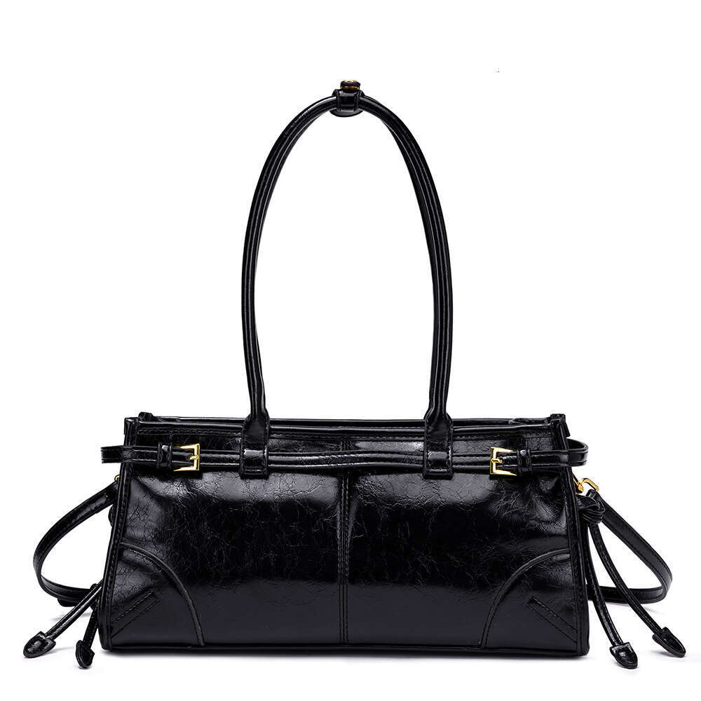 Women's 2025 New Style Commuting Casual Versatile Tote Vintage Oil Wax Leather Handbag Underarm Bag designer bag