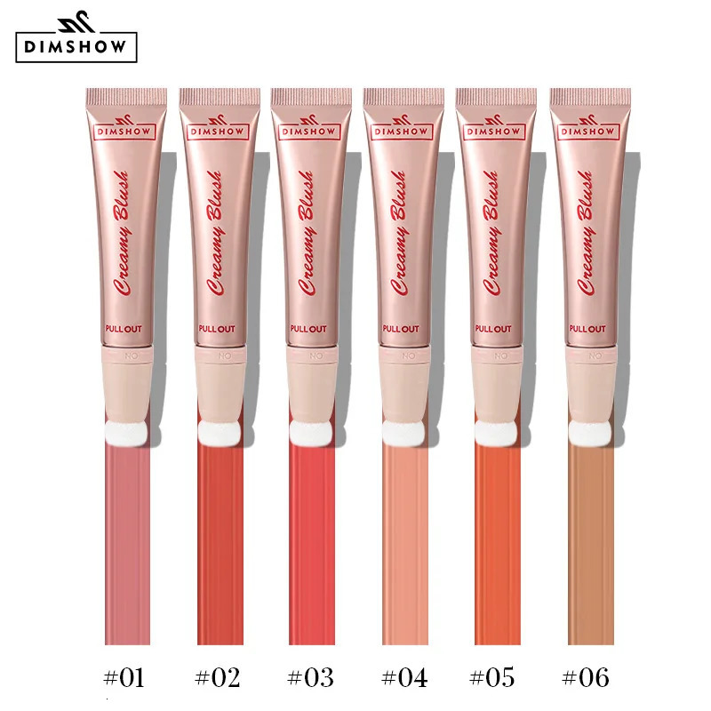 DIMSHOW Sponge Head Liquid powder blusher Highlighter Matte Natural Long lasting Moisturizing Patch Cream Pearl Stick 250325