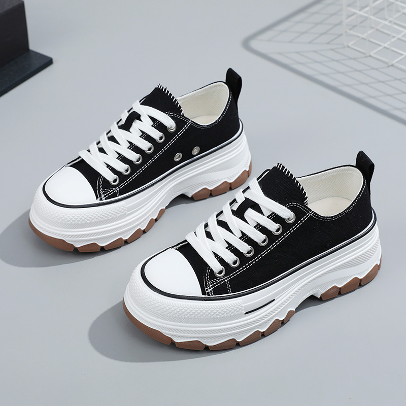Canvas shoes women fashion classic height increasing thick soled casual shoes sports trend sports shoes daily