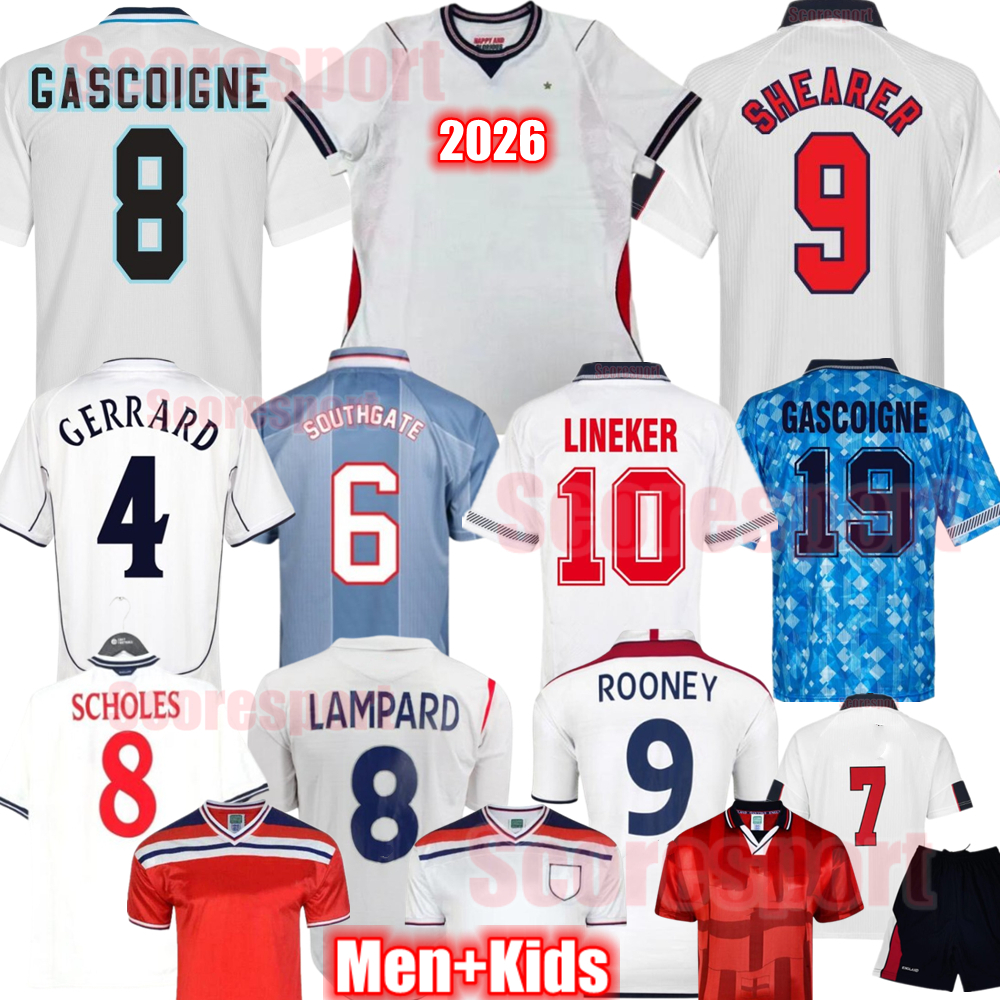 KANE SAKA Soccer Jerseys 2026 PALMER BELLINGHAM Football shirts 1990 96 GASCOIGNE SHEARER 98 Kids EnglANds Vintage Kits 02 04 06 Retro Football Long sleeve Top
