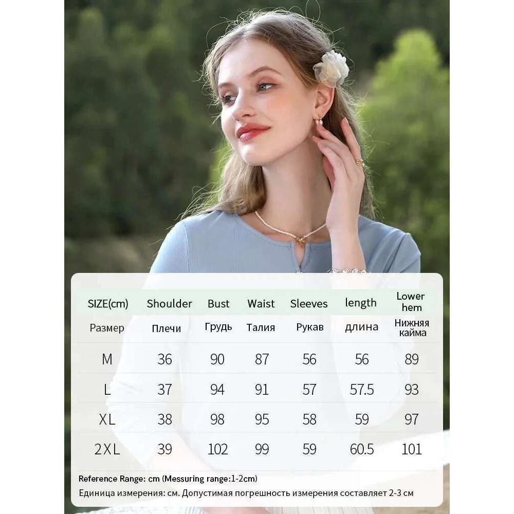 Buttons V-Neck Knitted Long-Sleeved T-Shirt Women's Top Fall New Internal Bottoming Slim Shirt